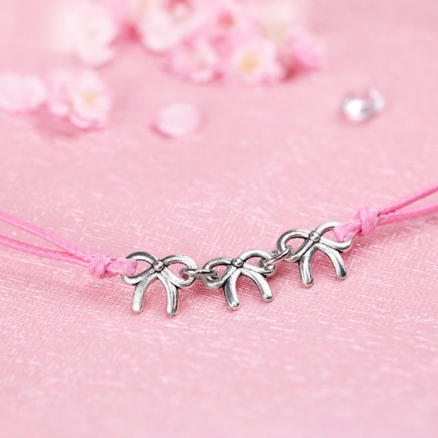 Dreams come true peach design with grey string and star bracelet