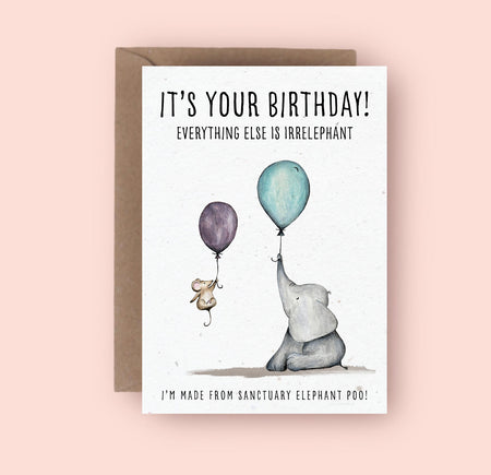 Birthday Elephant Greetings Card