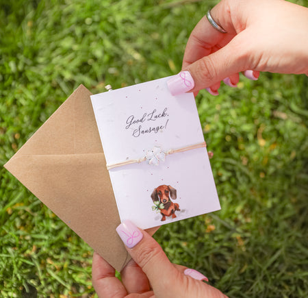Good Luck Sausage - Seeded Card & Bracelet