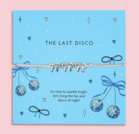 A vibrant blue card with the words