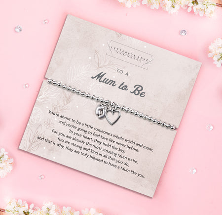 Mum to be Silver Plated Beaded Bracelet