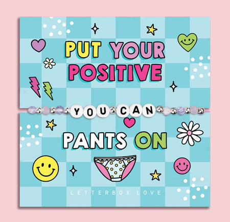 Blue chequered poem card with the bold text saying