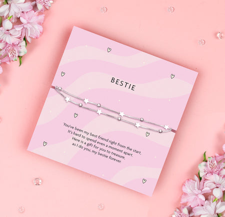 Bestie Silver Stars Bracelet