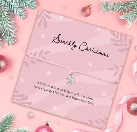 Pink Sparkly Snowflake Bracelet