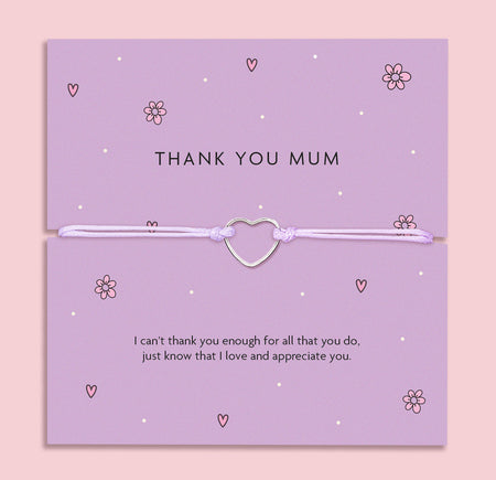 A lilac greeting card with the words