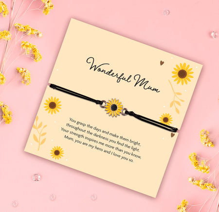Wonderful Mum Sunflower Bracelet