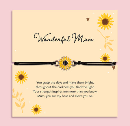 Wonderful Mum Sunflower Bracelet