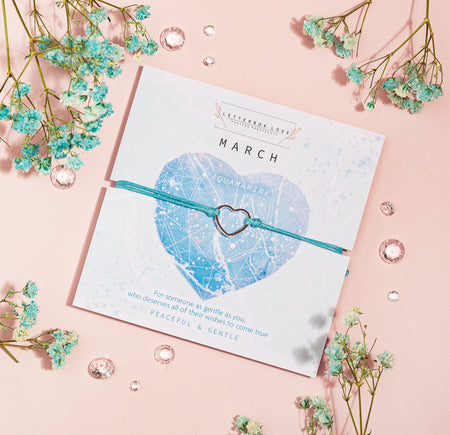 March Birthstone Bracelet - letterboxlove