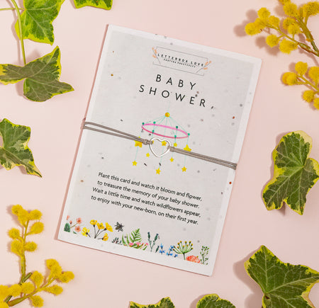 Baby Shower Gift - Seeded Card & Wish Bracelet - letterboxlove