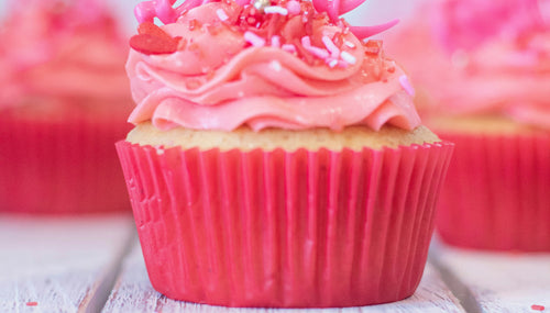 love cupcake on a pale blue background