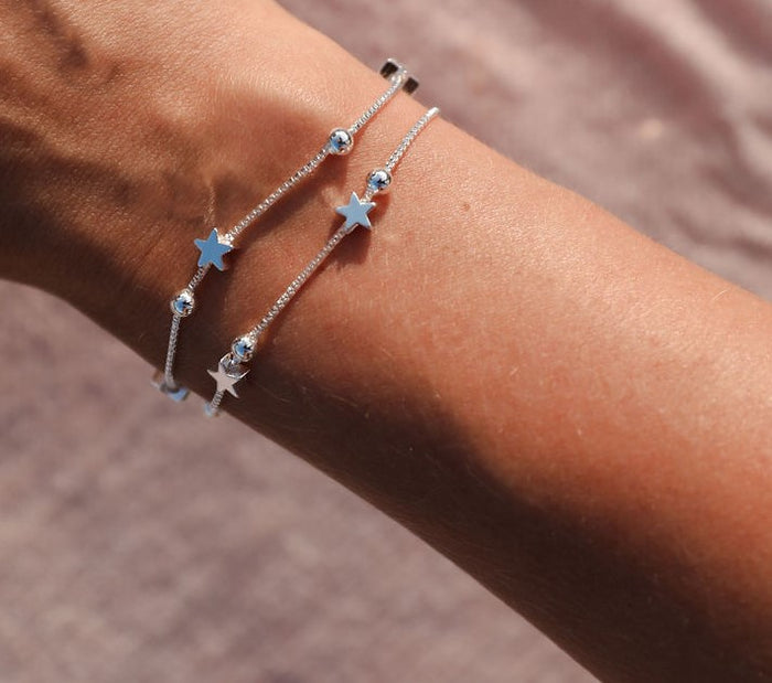 Congratulations Silver Stars Bracelet - letterboxlove