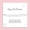 Silver plated double-layer star bracelet with silver bead detailing displayed on a Happy 13th Birthday sentiment card featuring a poem for a new teenager, meaningful milestone birthday gift for girls.