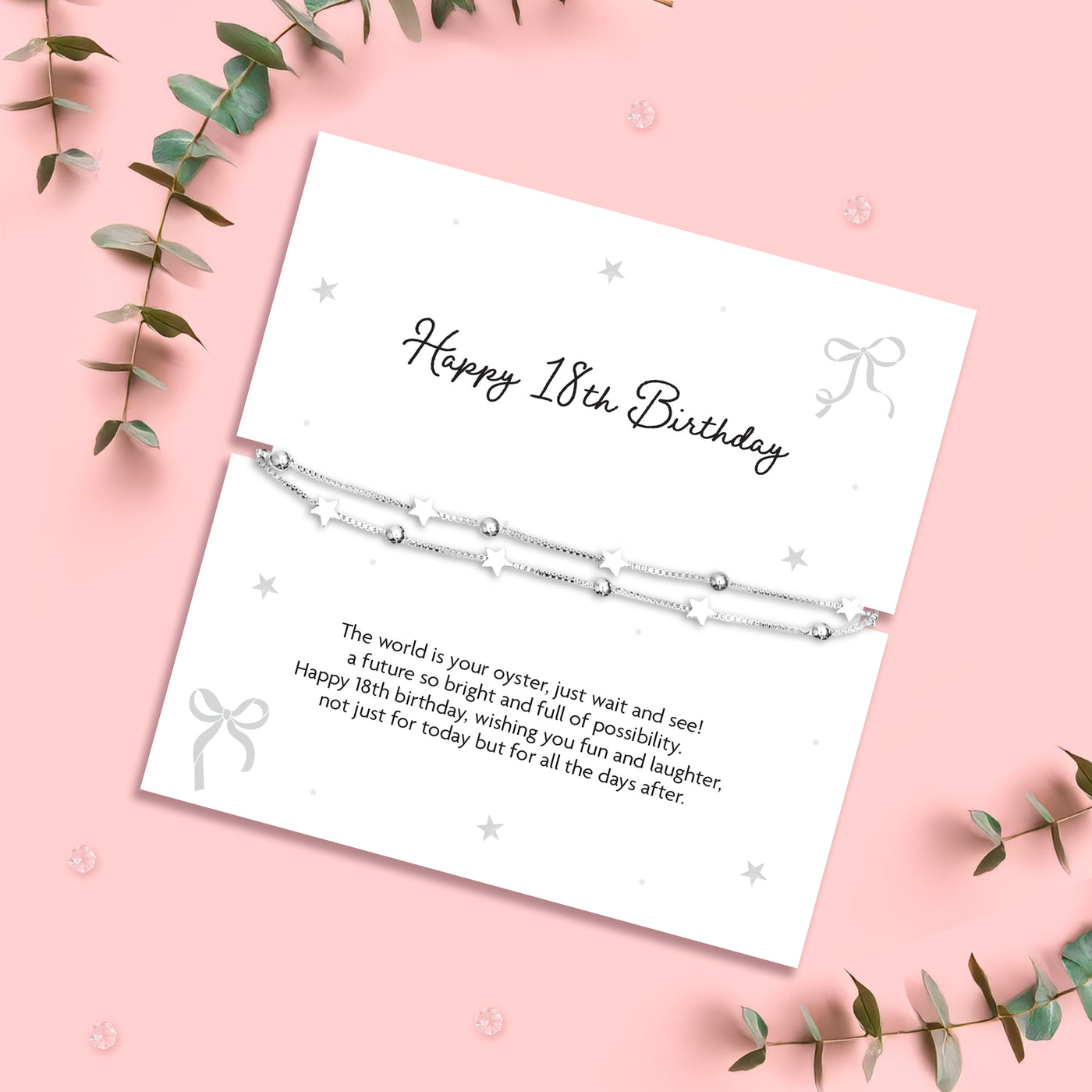 18th Birthday Silver Stars Bracelet - letterboxlove