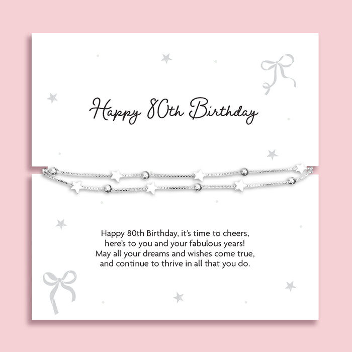 80th Birthday Bracelet - letterboxlove