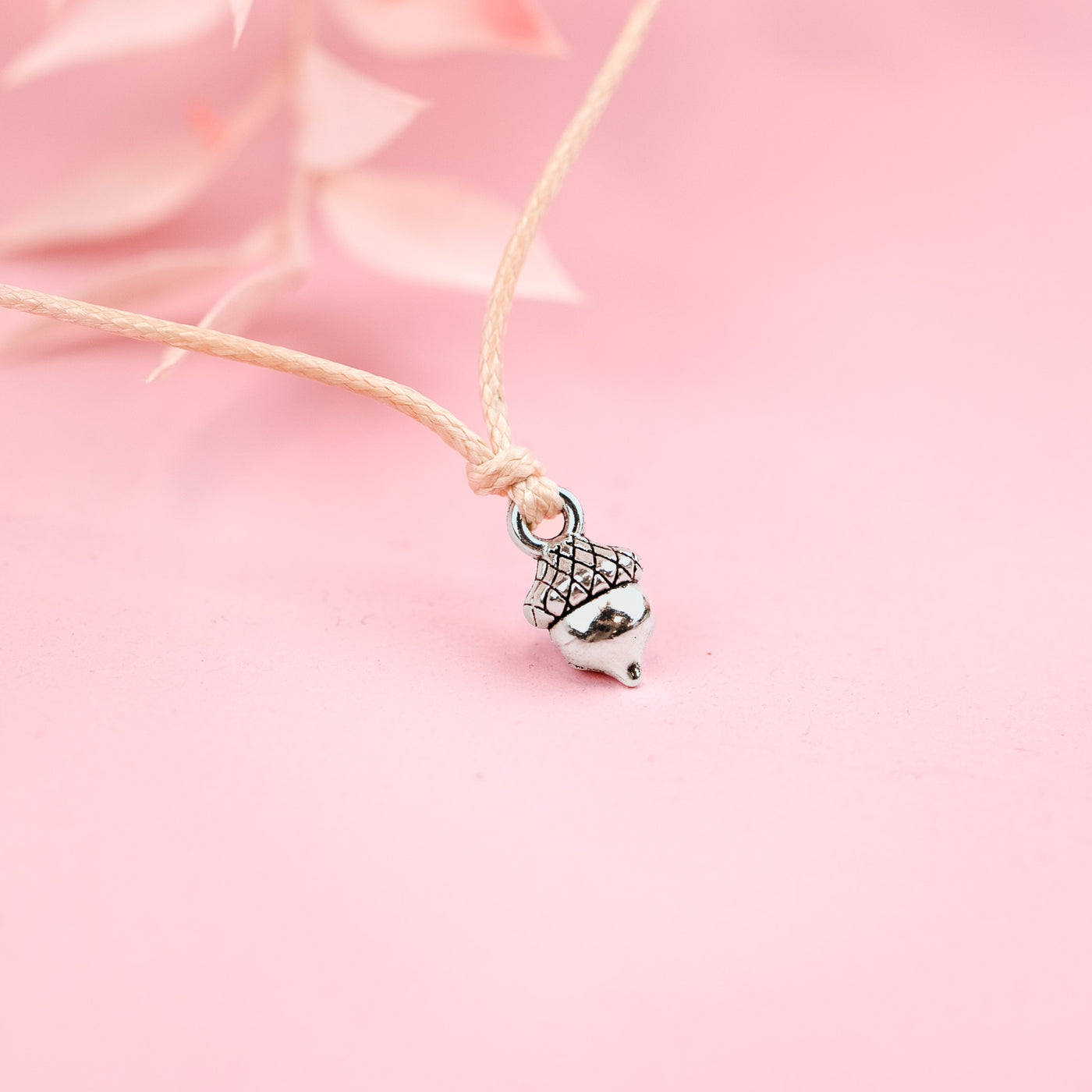 Small Acorn Charm - Adjustable Bracelet 