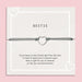 Bracelet with heart charm on a 'Letterbox Love' card with text on a pink background.  A meaningful sentiment for a friend. A gift under £10 for a best friend