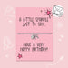 A silver charm bracelet with a heart and key pendant displayed on a pink birthday card that reads 'A LITTLE SPARKLE JUST TO SAY.