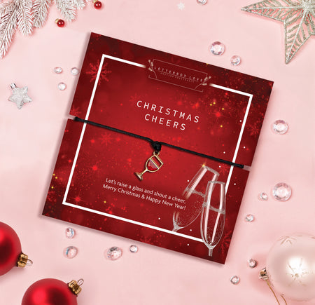 A festive promotional image for Letterbox Love featuring a red Christmas-themed card titled 