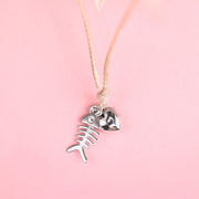 To a 'Cat Mum' Fish Bone Charm Bracelet - letterboxlove