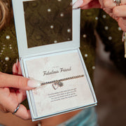 Fabulous Friend Silver Plated Beaded Bracelet in a white gift box