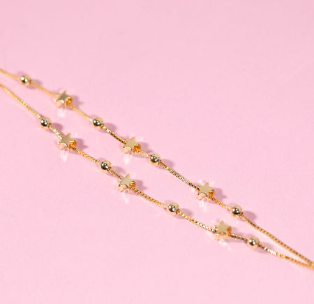 50th Birthday Silver Stars Bracelet