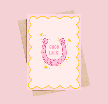 Good Luck Horse Shoe Greetings Card - letterboxlove