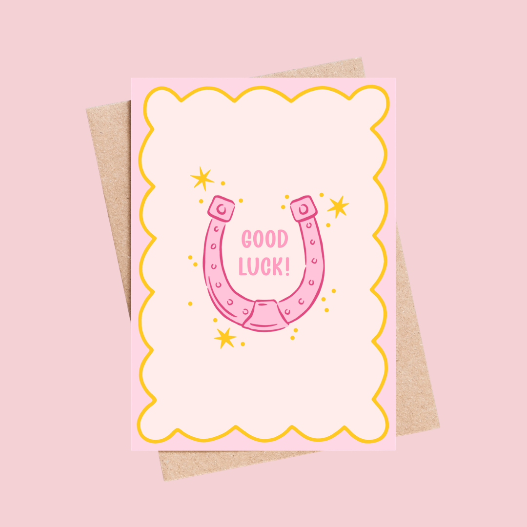 Good Luck Horse Shoe Greetings Card - letterboxlove