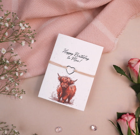 Highland Cow Birthday - Seeded Card & Wish Bracelet