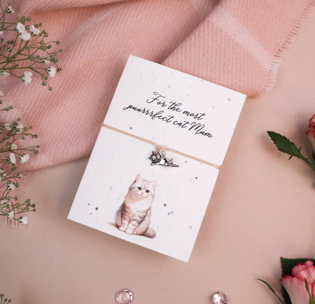 Cat Mum - Seeded Card & Wish Bracelet