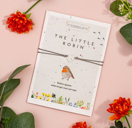 The Little Robin - Seeded Card & Wish Bracelet - letterboxlove