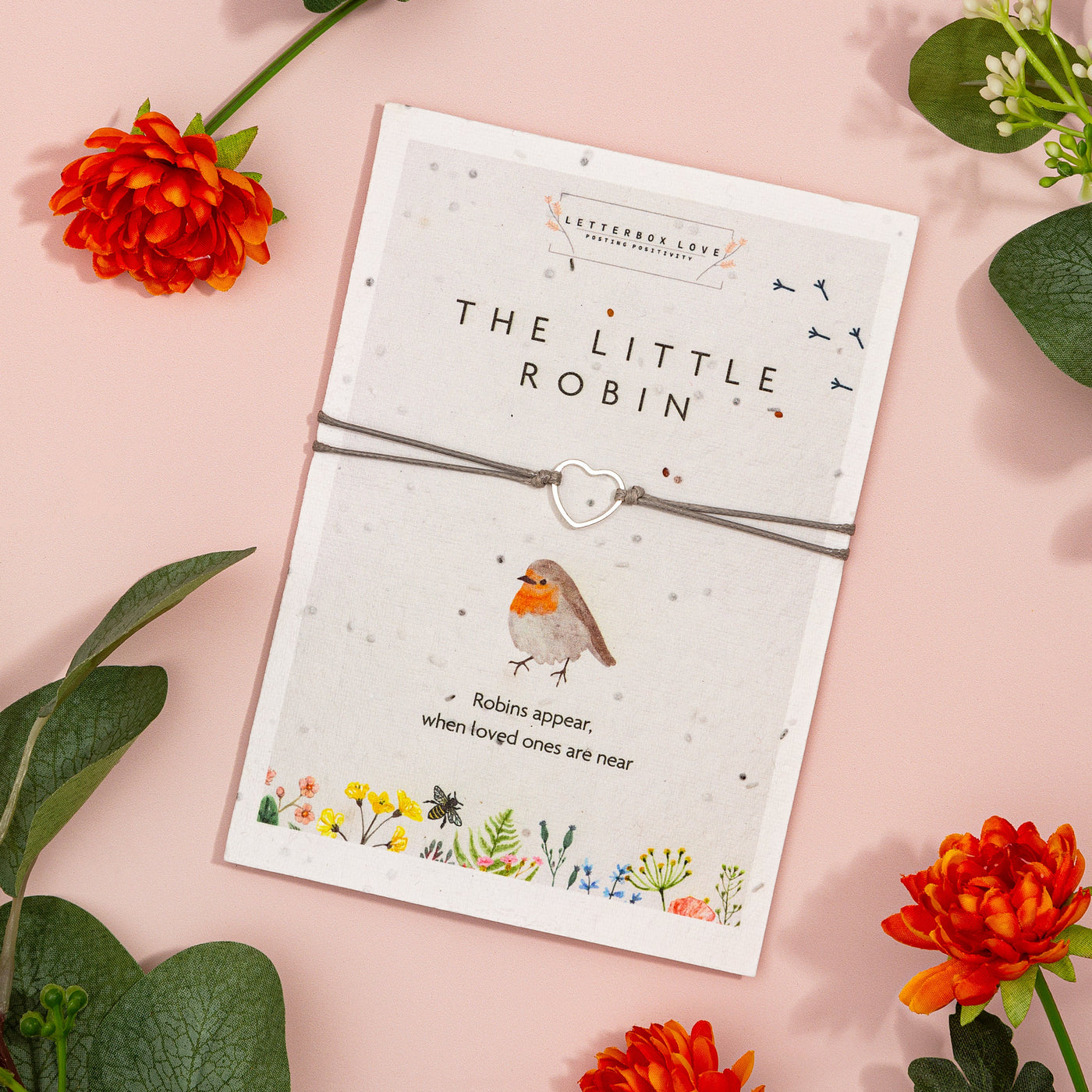 The Little Robin - Seeded Card & Wish Bracelet - letterboxlove