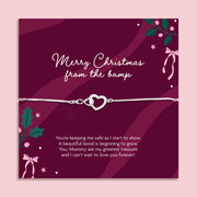 Merry Christmas From the Bump Silver Plated infinity heart bracelet gift for mum-to-be