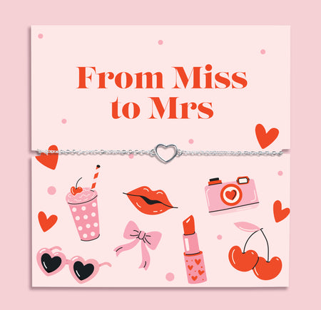 From Miss to Mrs Silver Plated Heart Bracelet