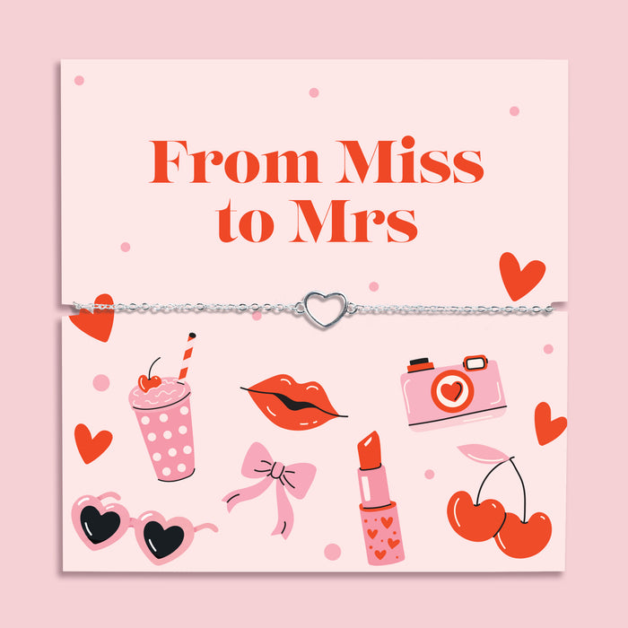 From Miss to Mrs Silver Plated Heart Bracelet - letterboxlove