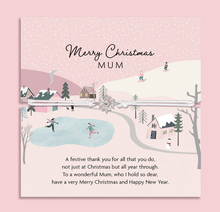 Mum Christmas Sparkly Wreath Bracelet