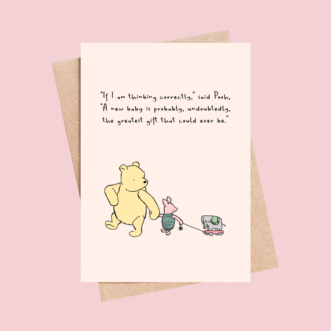New Baby Winnie the Pooh Greeting Card - letterboxlove