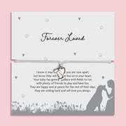 Adjustable cord bracelet with small heart and bone charm displayed on Forever Loved pet memorial poem card, thoughtful dog loss and pet remembrance jewellery gift