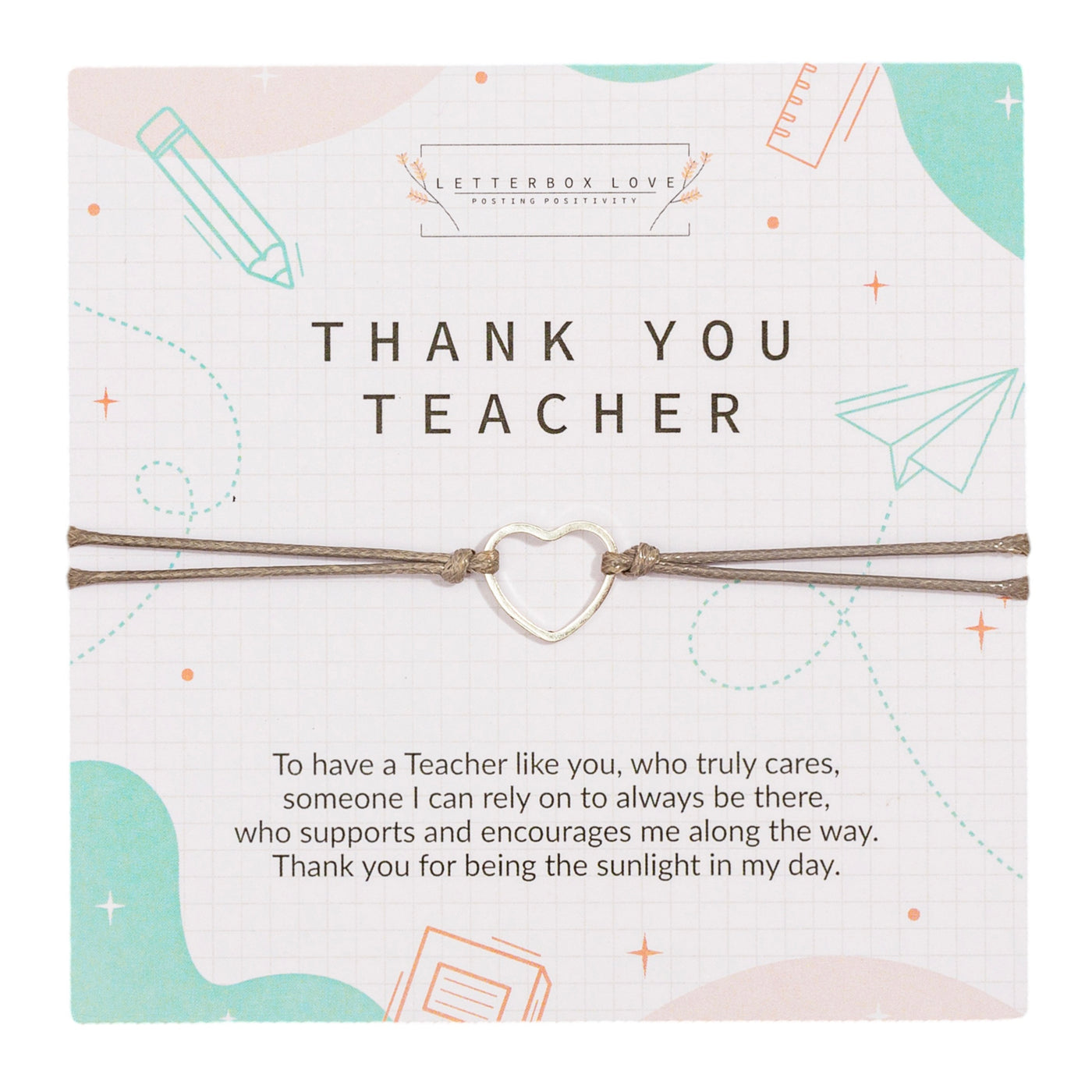 Thank you Teacher Bracelet - letterboxlove