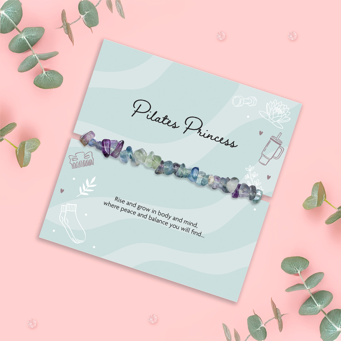 Pilates Princess Natural Crystal Chip Bracelet - letterboxlove
