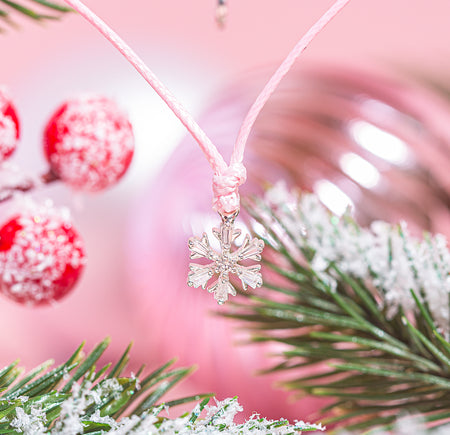 Pink Sparkly Snowflake Bracelet