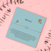 Brave Silver Heart Bracelet | Strength & Encouragement Gift for Her