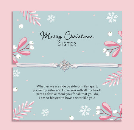 Christmas Sister Sparkly Wreath Bracelet