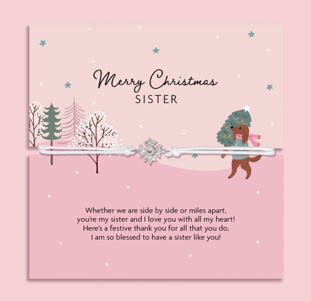 Christmas Sister Sparkly Wreath Bracelet
