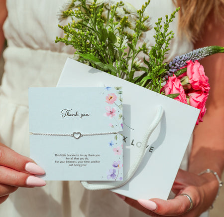Thank You Heart Bracelet – Thank You Gift for Her - letterboxlove