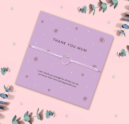 A lilac greeting card with the words 