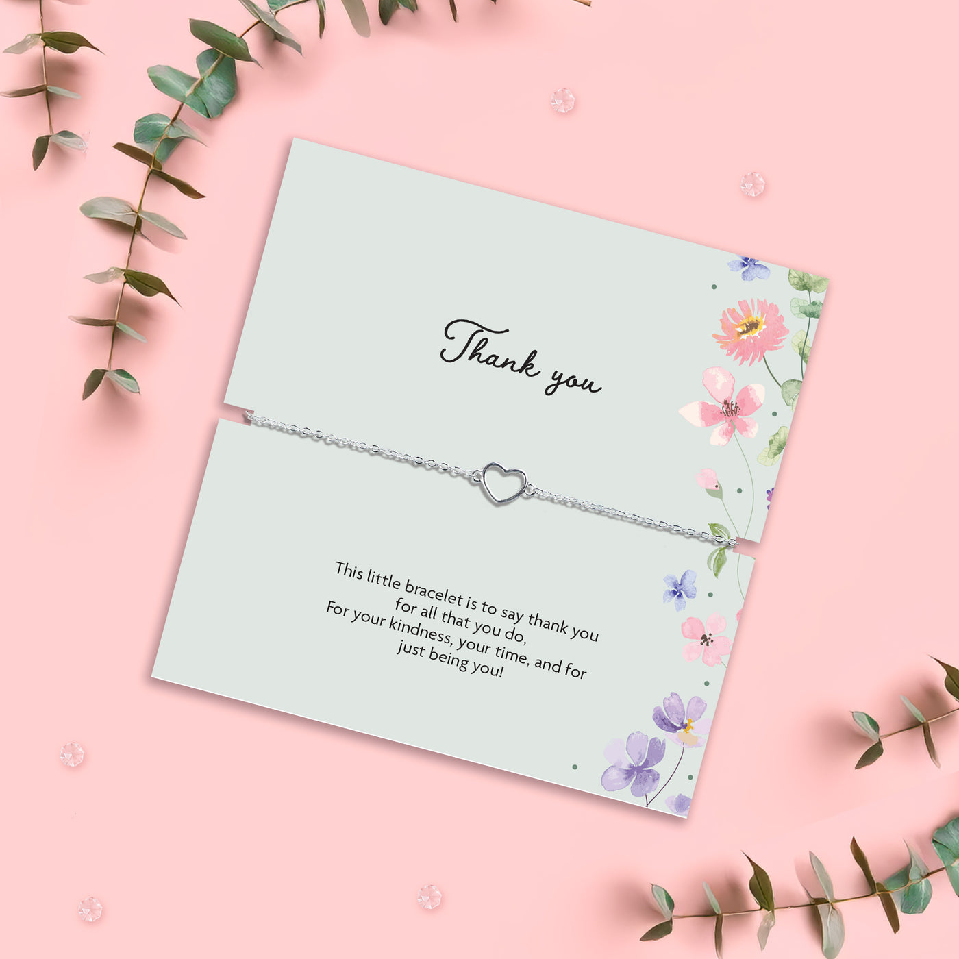 Thank You Heart Bracelet – Thank You Gift for Her - letterboxlove