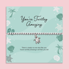 You’re turtley amazing silver beaded bracelet with turtle charm on ocean themed card, friendship gift bracelet in white gift box