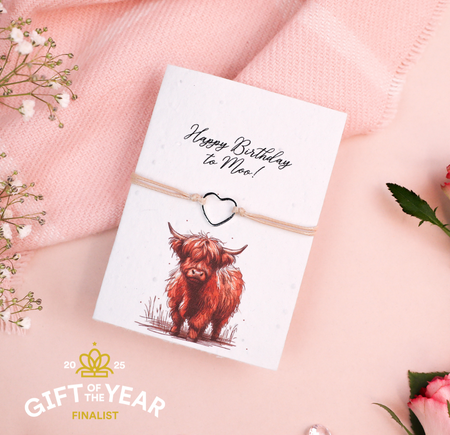 Highland Cow Birthday - Seeded Card & Wish Bracelet