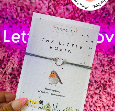 The Little Robin - Seeded Card & Wish Bracelet - letterboxlove