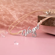 Friendship bracelet with 'Virgo' writing. A cute bracelet for a star sign gift. A virgo present, perfect for birthday jewellery under £20